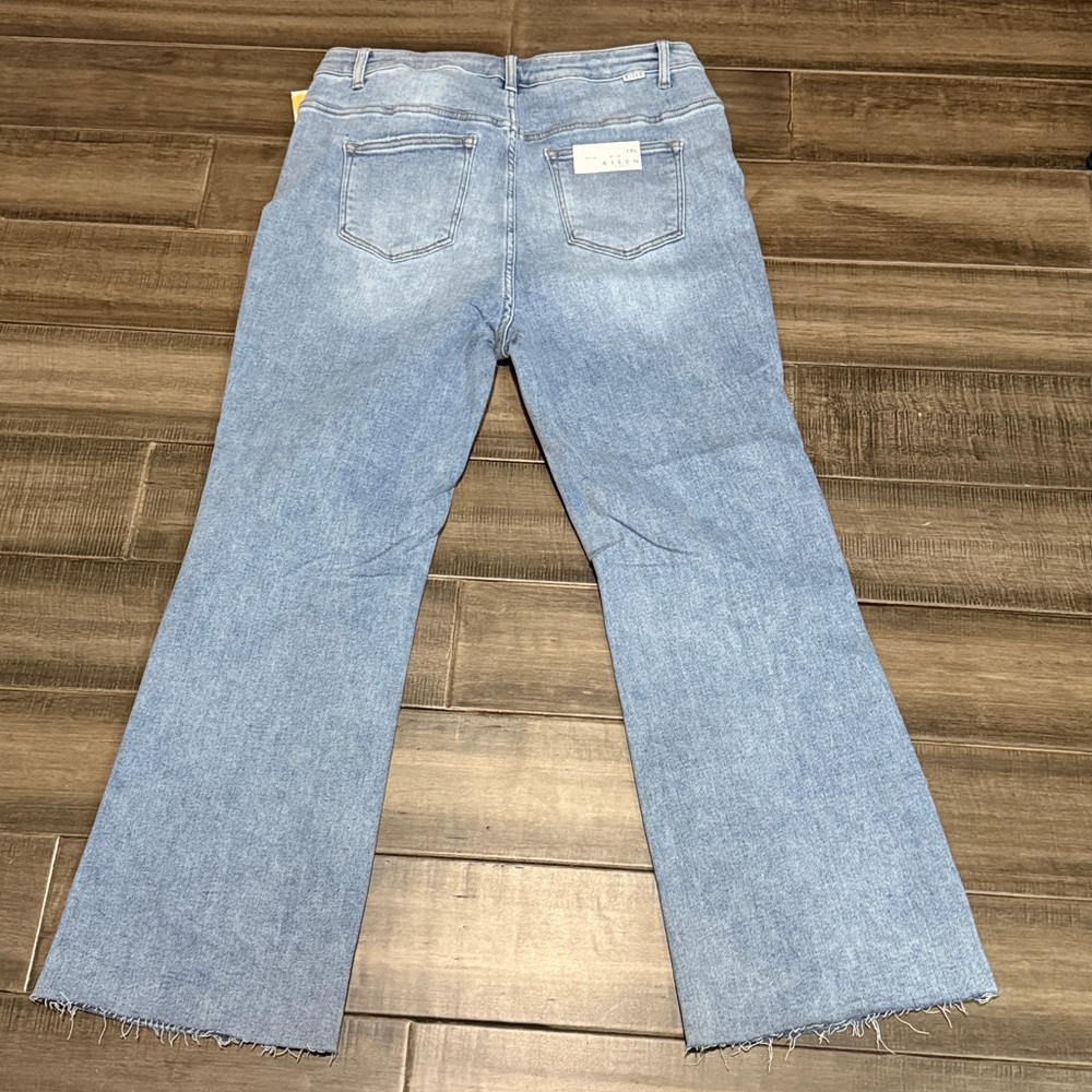 New Risen Summer Days High Rise Light Vintage Wash Straight Leg Jeans 3XL - Picture 6 of 13